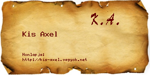 Kis Axel névjegykártya