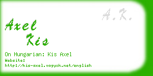 axel kis business card